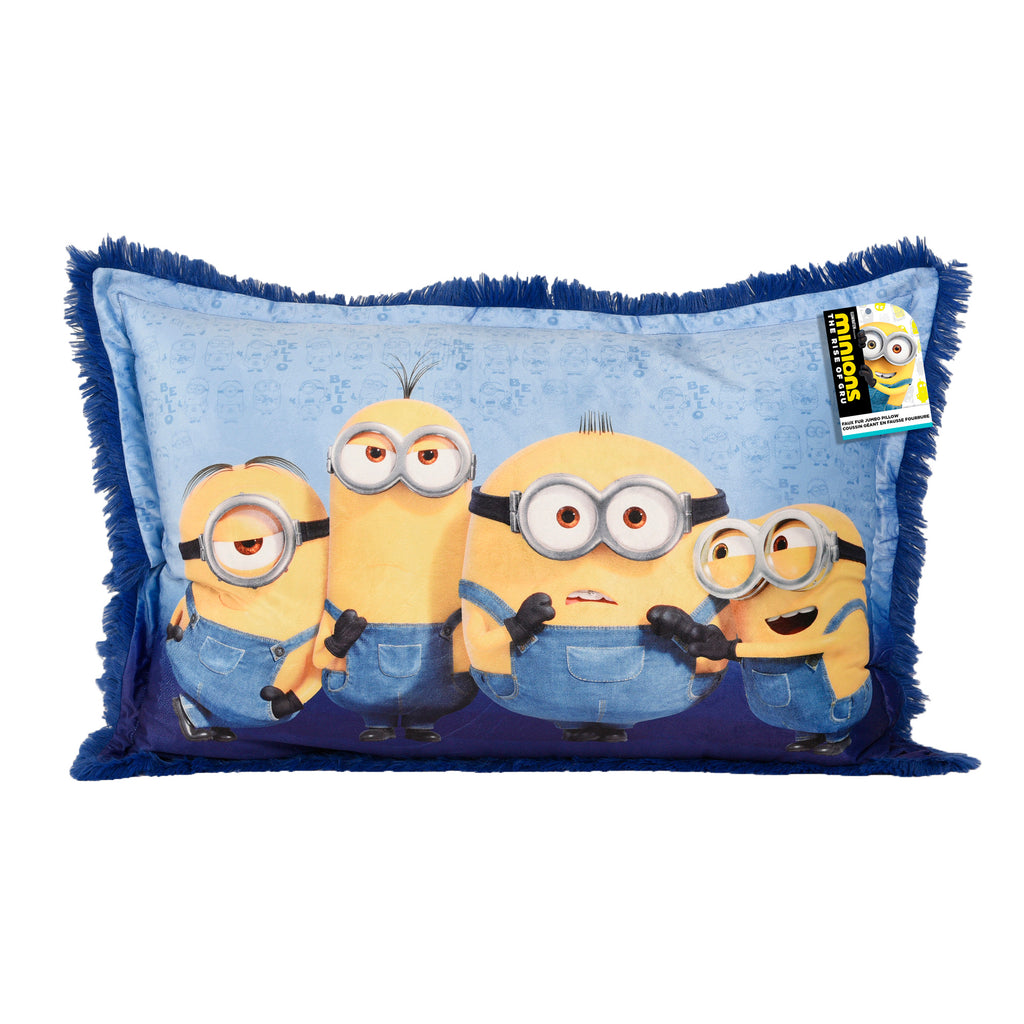 Despicable Me Minions Jumbo Funky Fur Pillow packaged