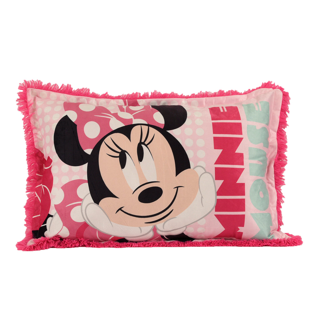 Disney Minnie Mouse Jumbo Funky Fur Pillow flat lay