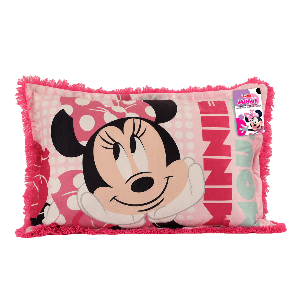 Disney Minnie Mouse Jumbo Funky Fur Pillow packaged
