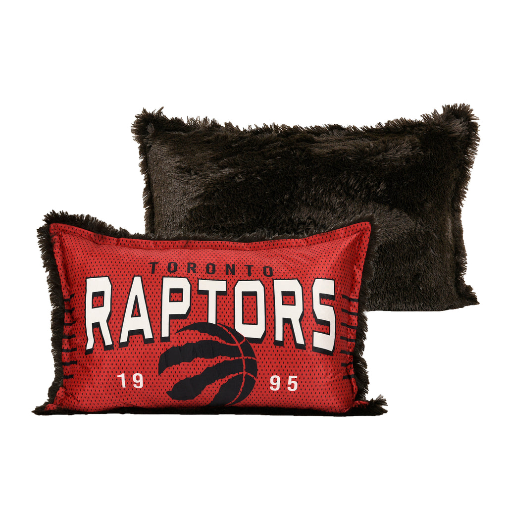 NBA Toronto Raptors Jumbo Funky Fur Pillow front and back