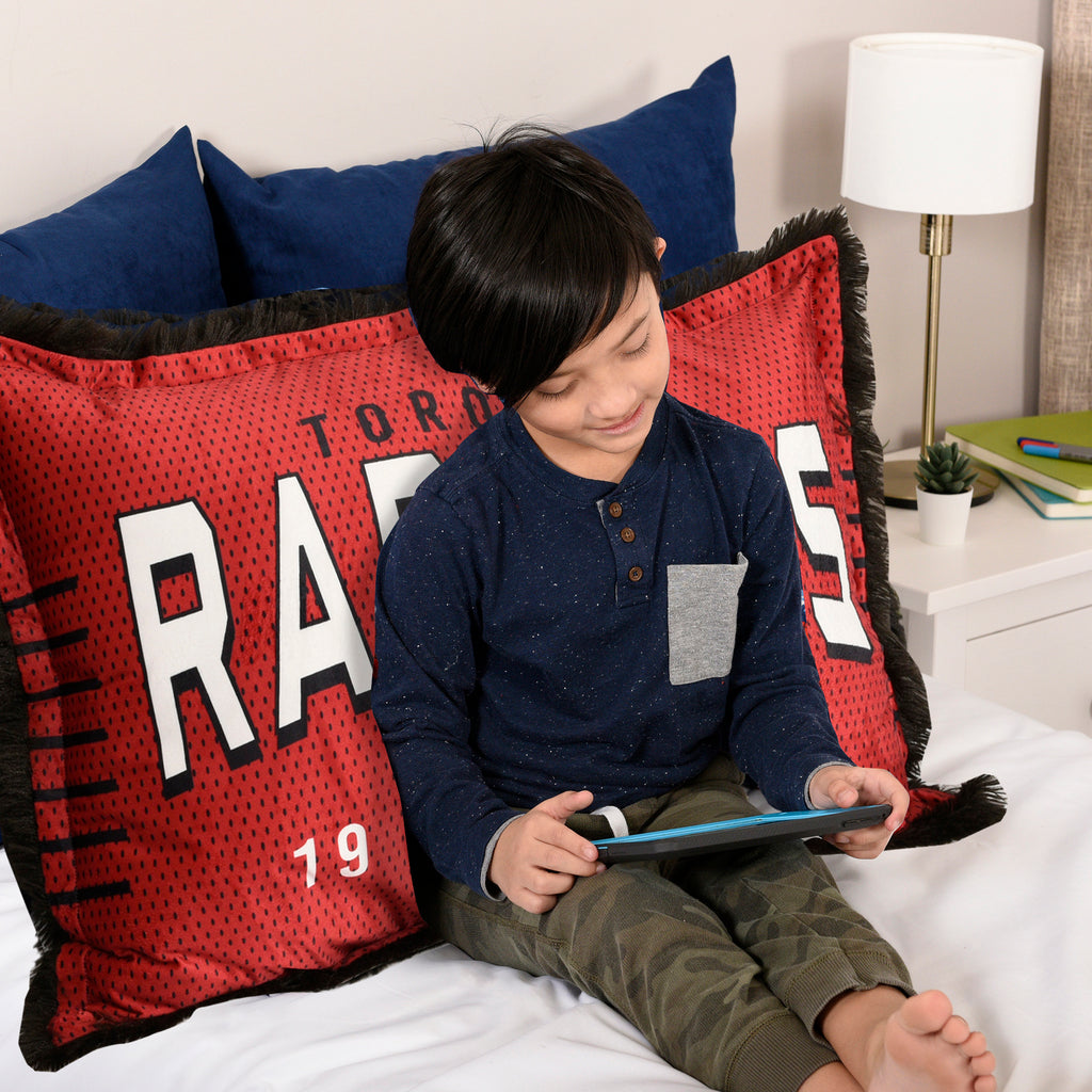 NBA Toronto Raptors Jumbo Funky Fur Pillow with model