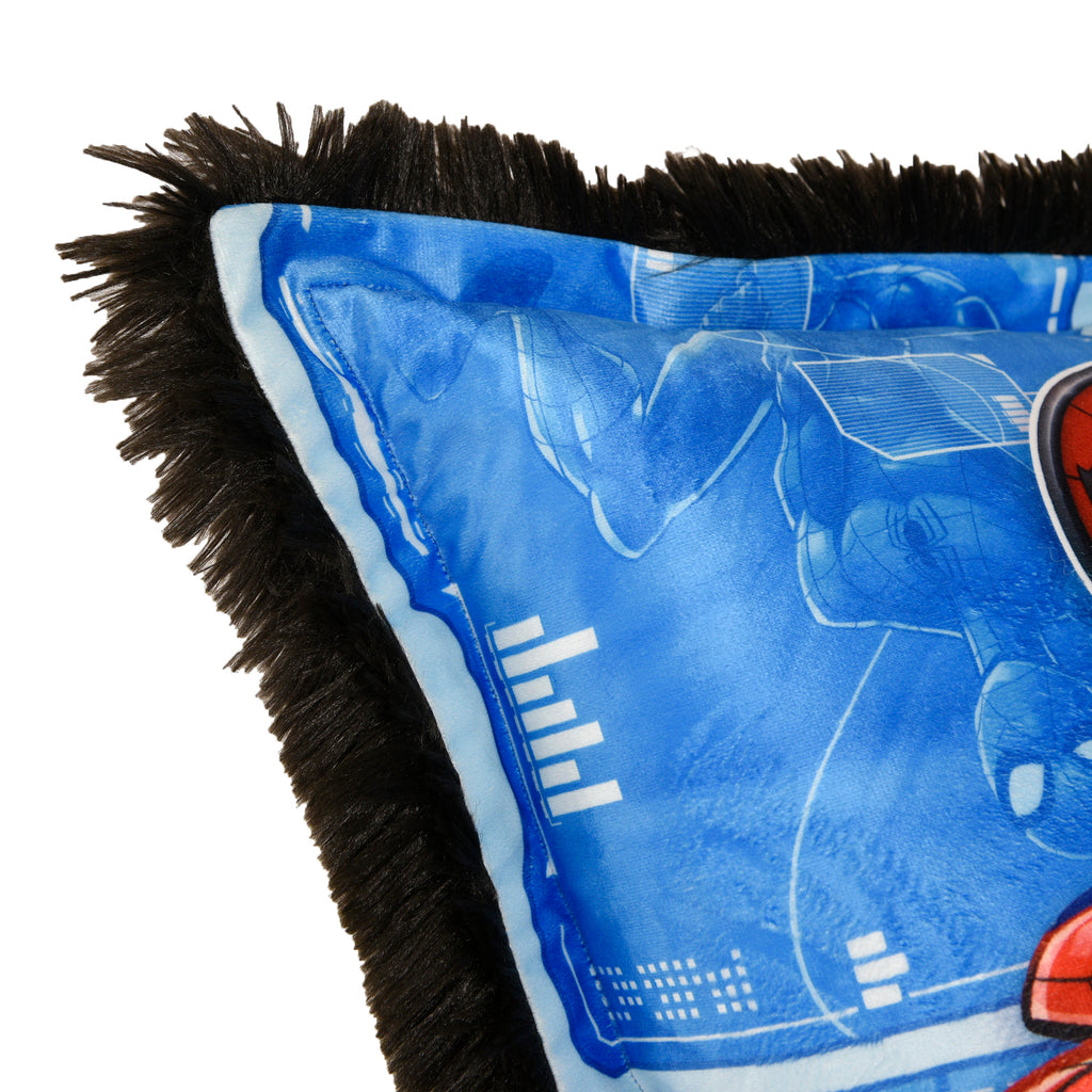 Marvel Spider-Man Jumbo Funky Fur Pillow close up