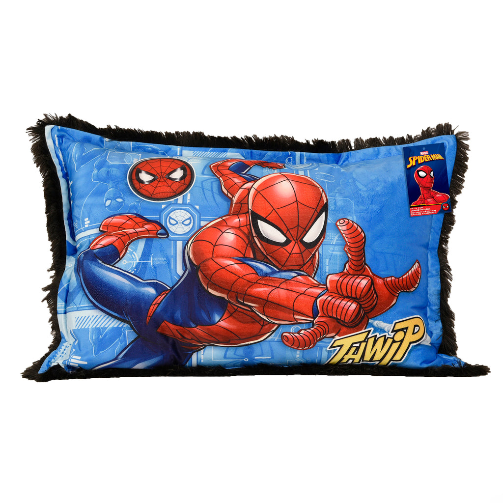 Marvel Spider-Man Jumbo Funky Fur Pillow packaged