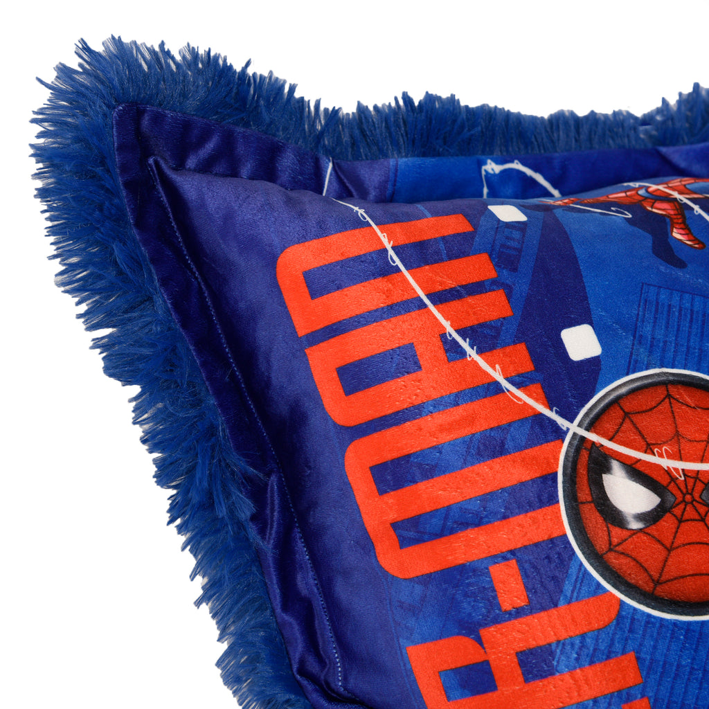 Marvel Spider-Man Jumbo Funky Fur Pillow close up