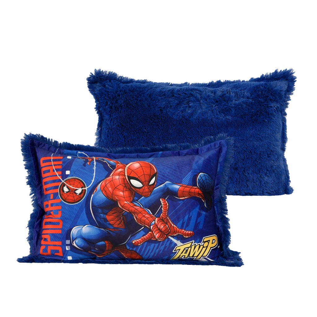 Marvel Spider-Man Jumbo Funky Fur Pillow front and back