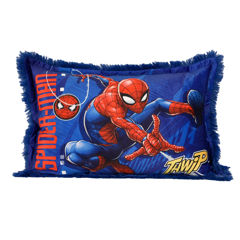 Marvel Spider-Man Jumbo Funky Fur Pillow flat lay