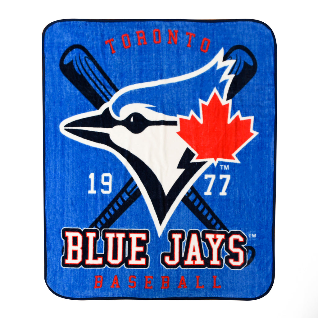 MLB Toronto Blue Jays Plush Throw flat lay