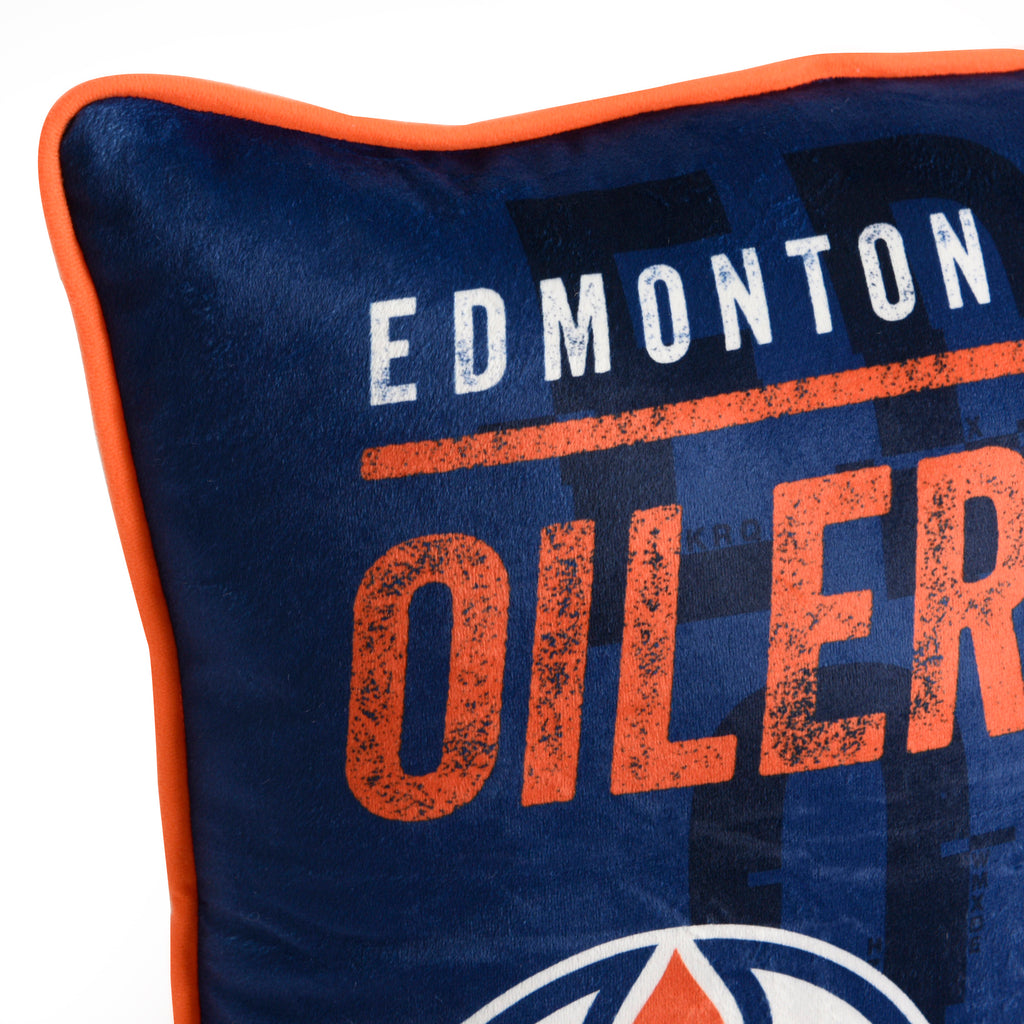 Edmonton Oilers Décor Pillow close up