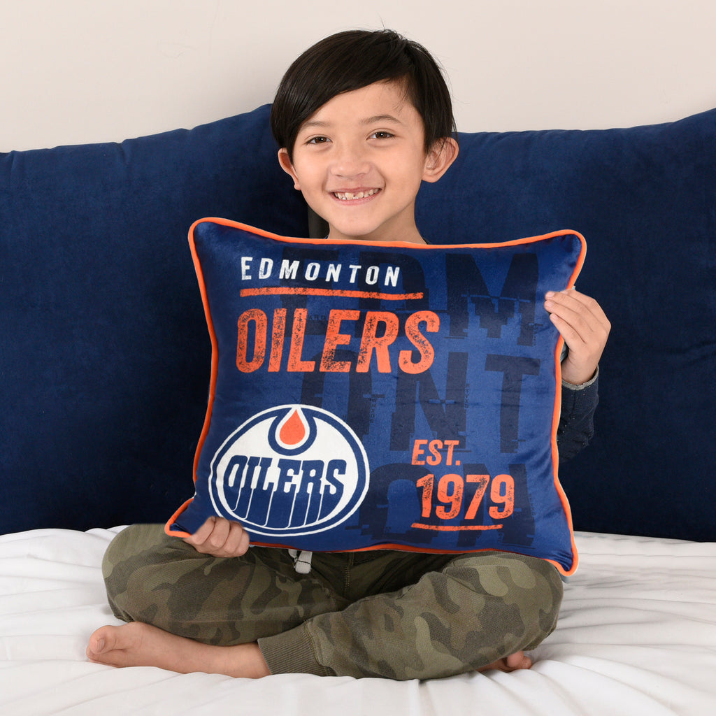 NHL Edmonton Oilers Décor Cushion, 18" x 18" lifestyle