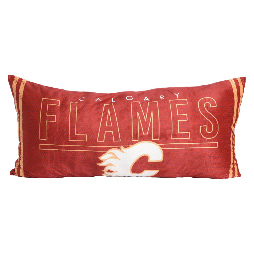 NHL Calgary Flames Body Pillow on white background