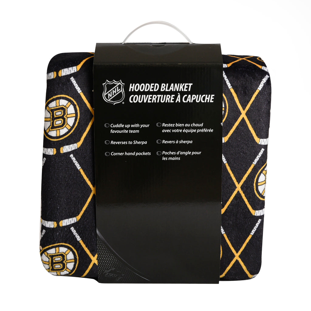 NHL Boston Bruins Hooded Throw, 50" x 60" packaging front