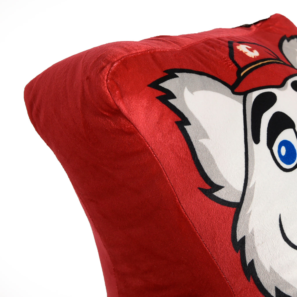 NHL Calgary Flames Mascot Pillow close up