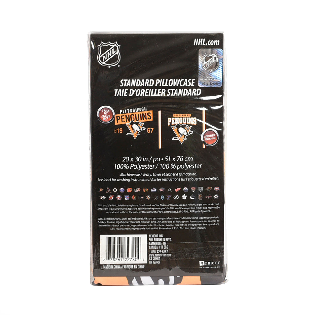 NHL Pittsburgh Penguins Pillowcases packaging back