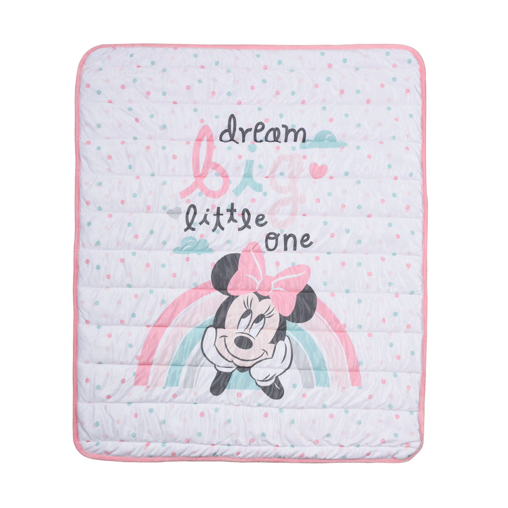 Disney Minnie Mouse Quilted Blanket flat lay