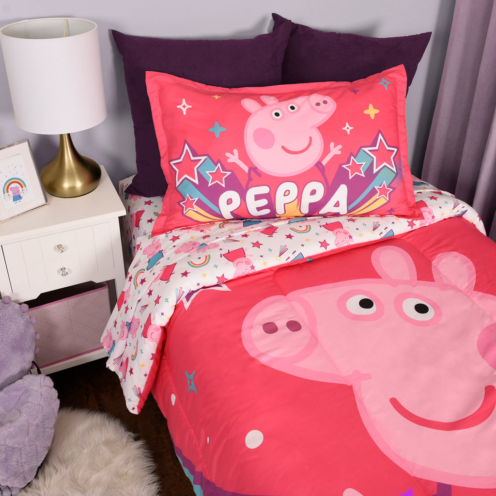 Peppa Pig Twin Bedding Set close up room shot