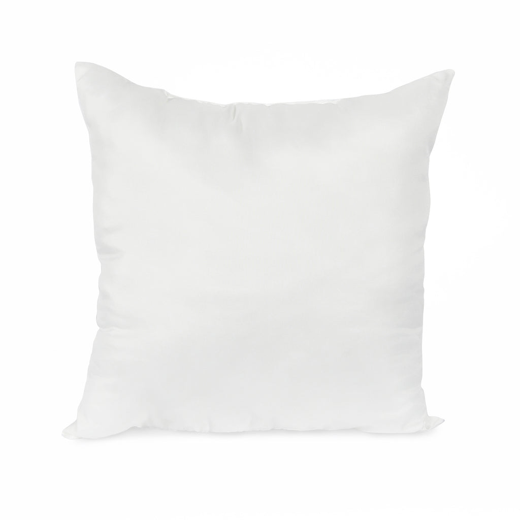 A 20 by 20 inch pillow insert on white background