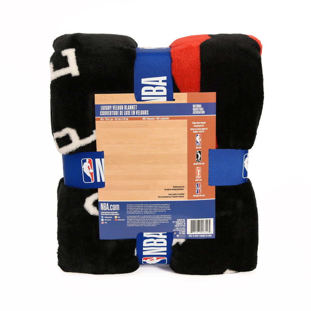 NBA Toronto Raptors Velour High Pile Blanket packaged back