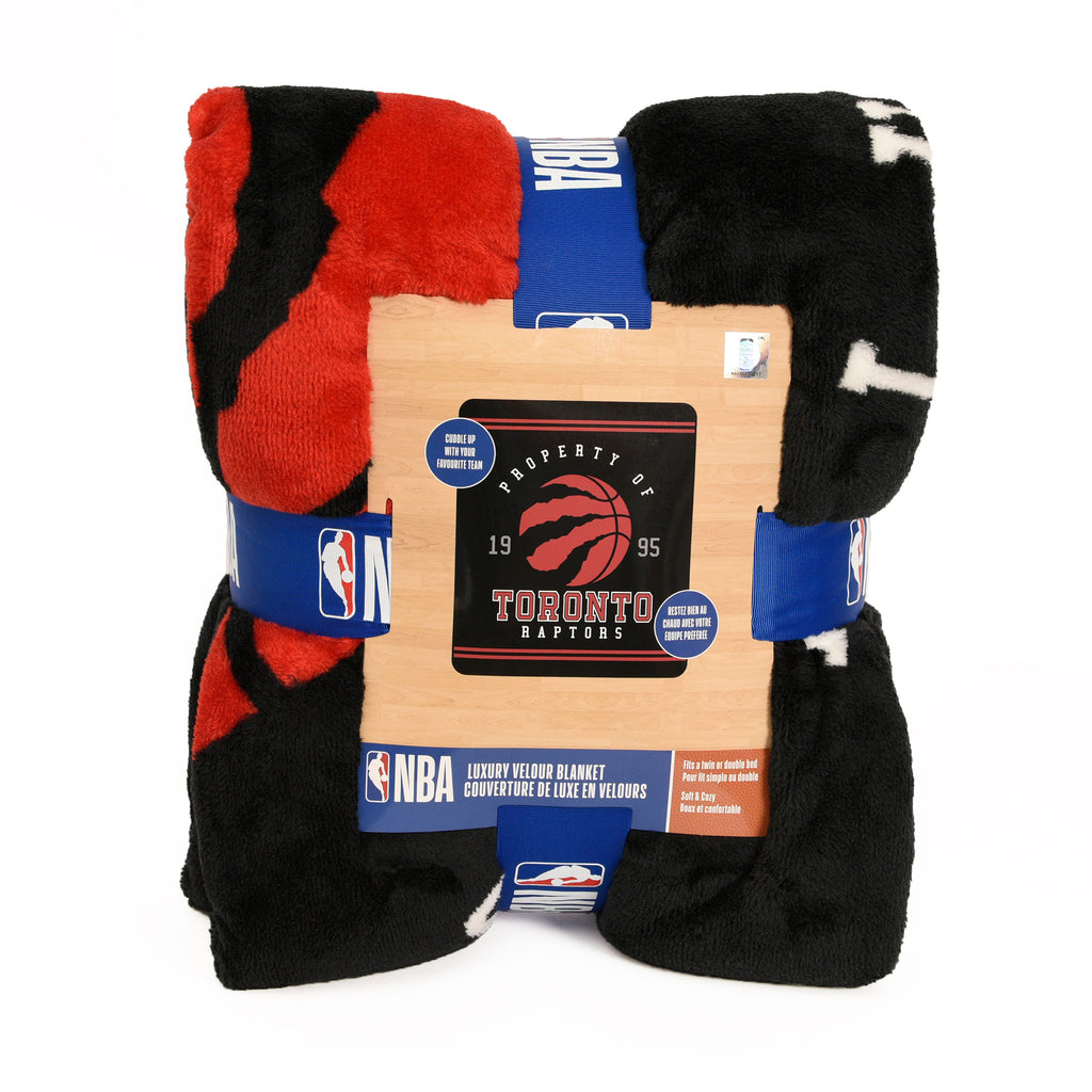 NBA Toronto Raptors Velour High Pile Blanket packaged front