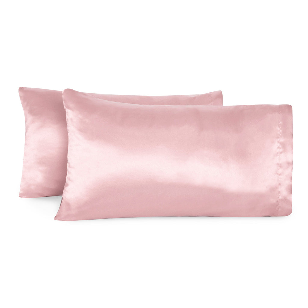 Life Comfort 2-Piece Satin Pillowcase, Pink 20" x 36"