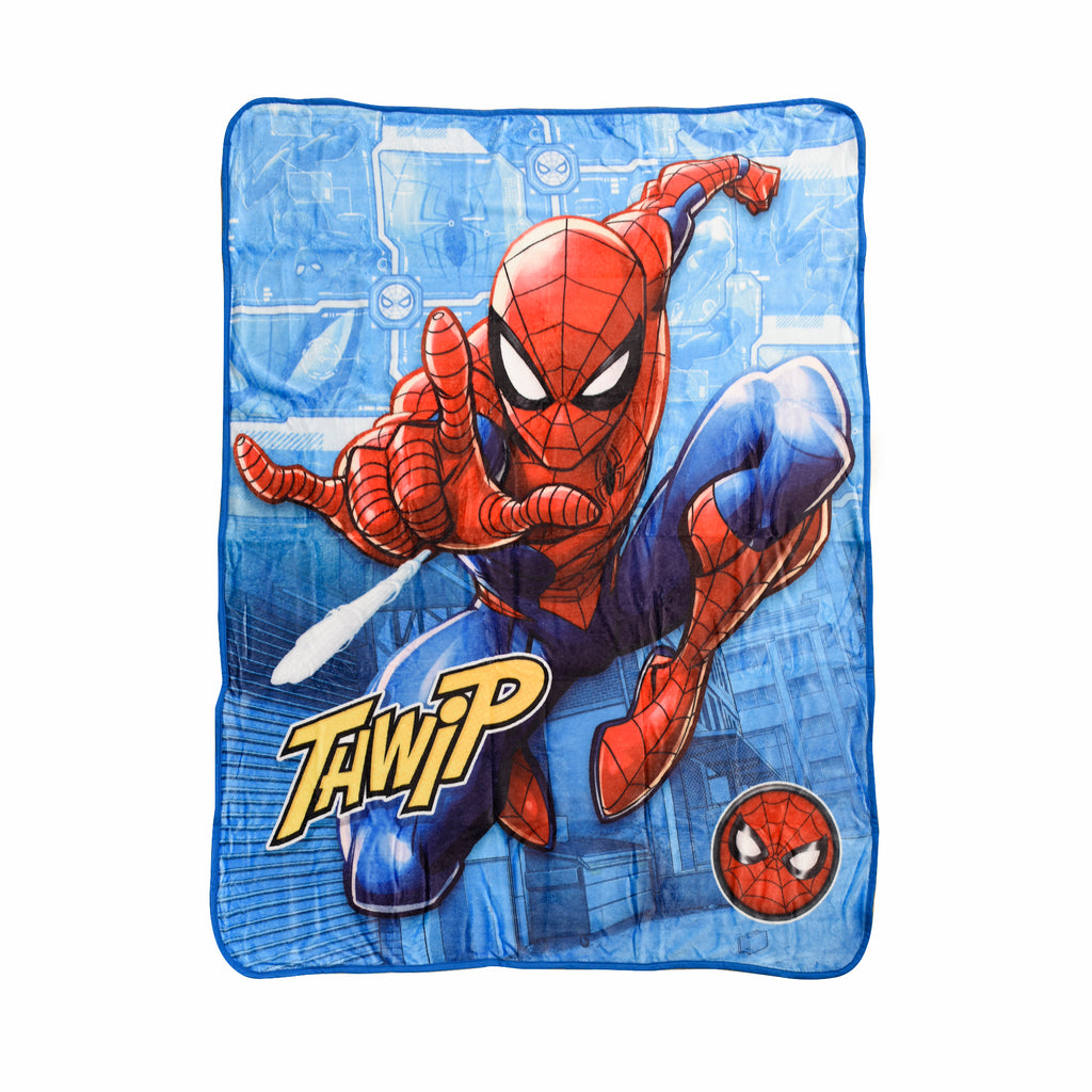 Marvel Spider-Man Micro Plush Throw flat lay