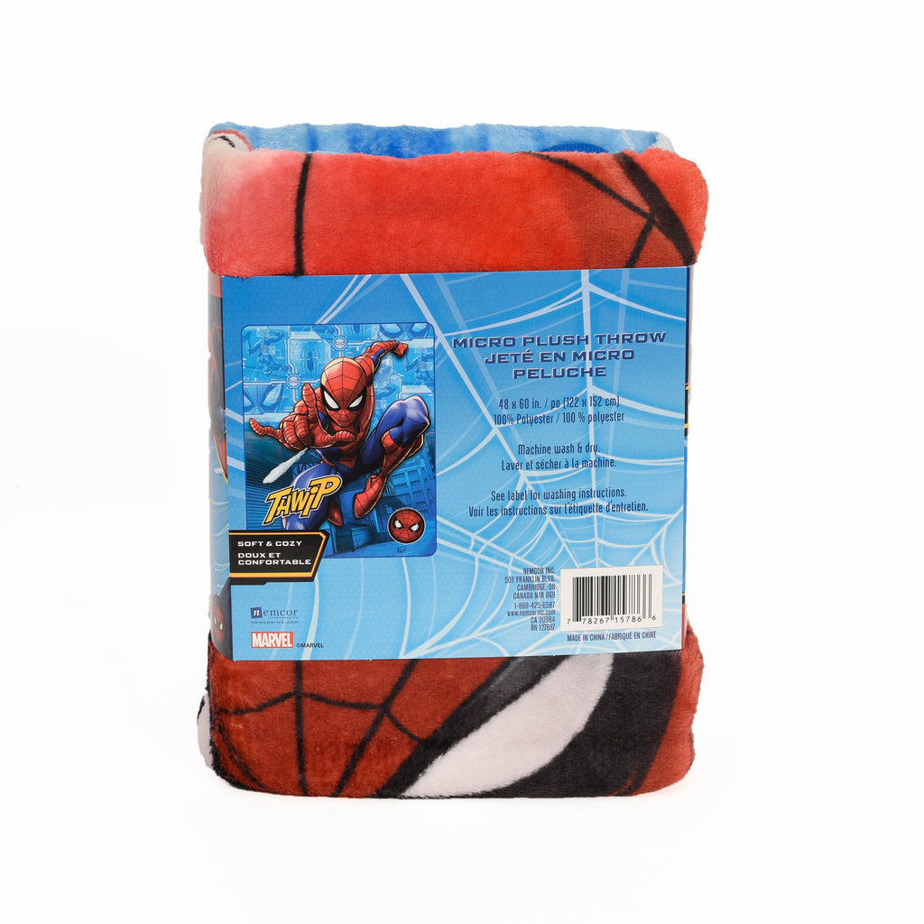 Marvel Spider-Man Micro Plush Throw packaging back